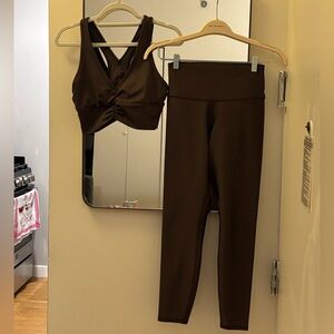 ALO Yoga Chocolate Brown Activewear Set